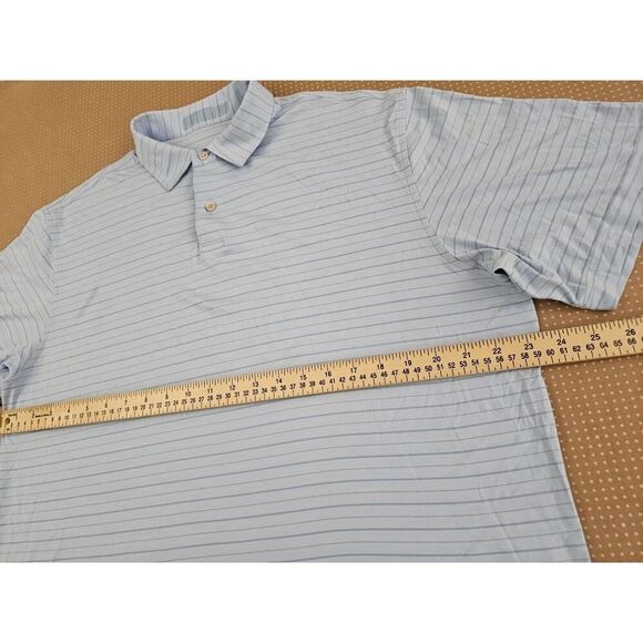 Peter Millar Featherweight Golf Polo Shirt Men’s Size XL Blue Striped - Picture 10 of 16